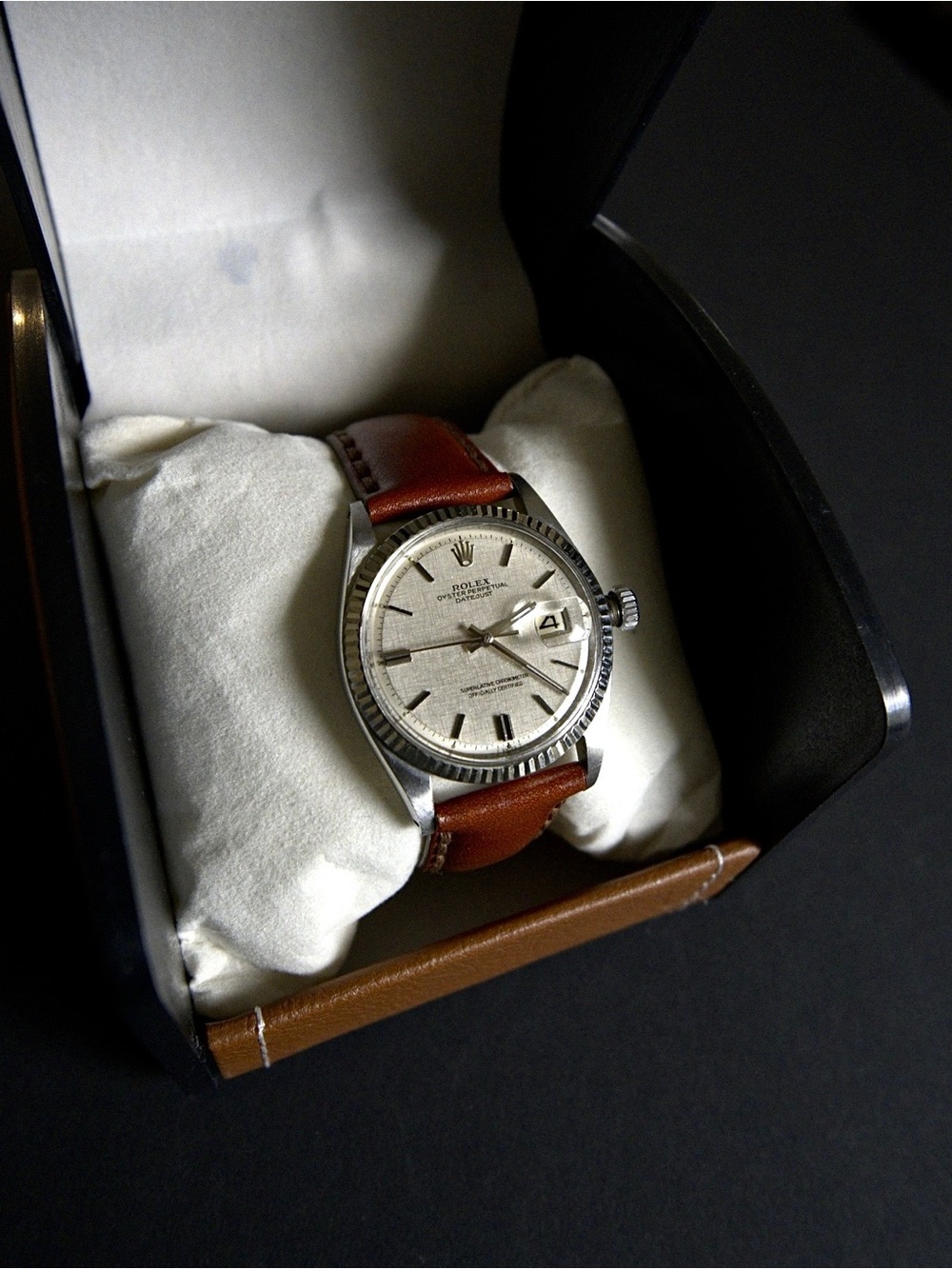 Rolex Datejust Ref 1600 Silver Linen Dial Fluted Bezel Vintage. - Picture 9 of 10